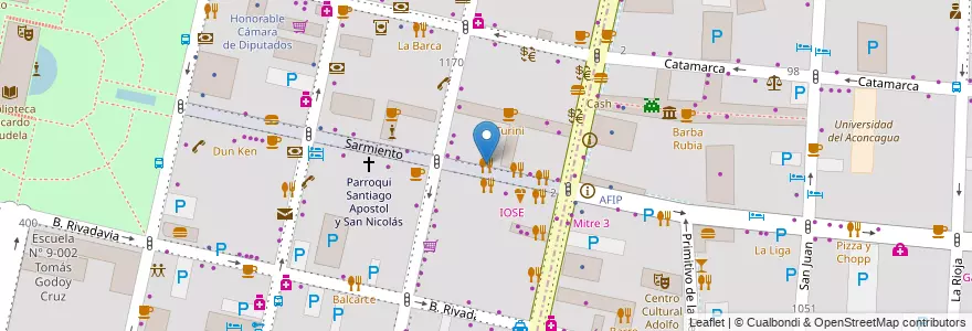 Mapa de ubicacion de Il Dolce en Argentinië, Chili, Mendoza, Departamento Capital, Ciudad De Mendoza.