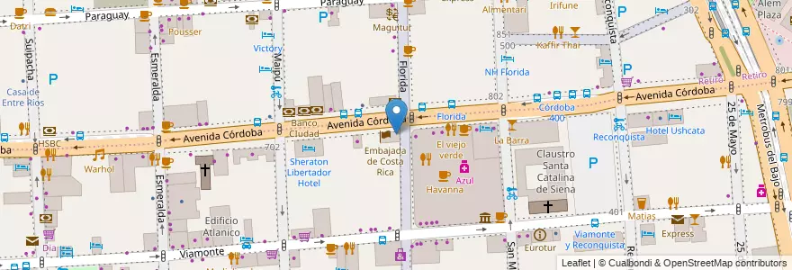 Mapa de ubicacion de Il Gran Caffe, San Nicolas en 阿根廷, Ciudad Autónoma De Buenos Aires, Comuna 1, 布宜诺斯艾利斯.