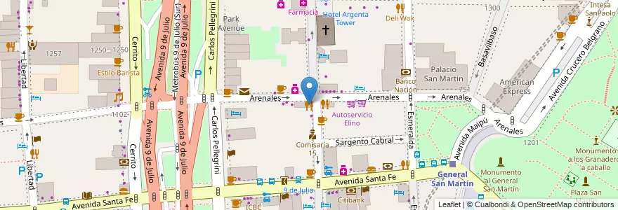 Mapa de ubicacion de Il Gufo, Retiro en آرژانتین, Ciudad Autónoma De Buenos Aires, Comuna 1, Buenos Aires.