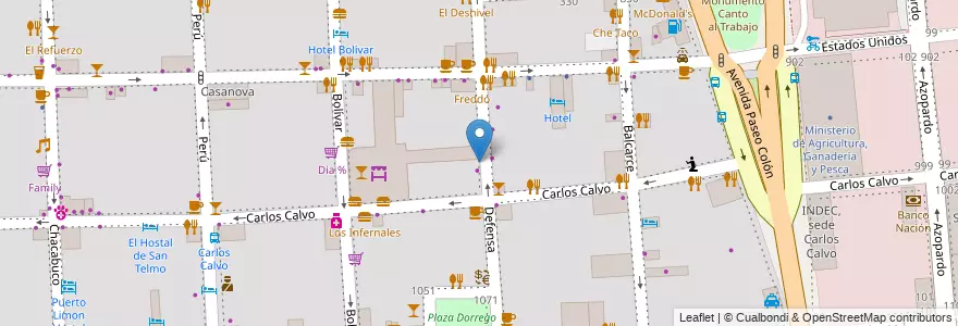 Mapa de ubicacion de Il Nonno Bachicha, San Telmo en الأرجنتين, Ciudad Autónoma De Buenos Aires, Comuna 1, Buenos Aires.