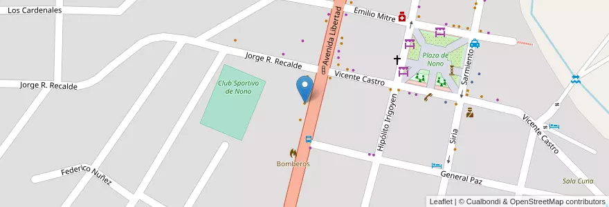 Mapa de ubicacion de Il Nono en アルゼンチン, コルドバ州, Departamento San Alberto, Municipio De Nono, Pedanía Nono, Nono.