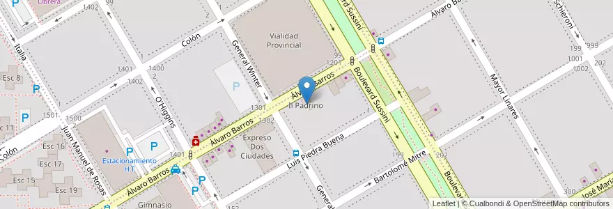 Mapa de ubicacion de Il Padrino en アルゼンチン, リオネグロ州, Departamento Adolfo Alsina, Viedma, Viedma.