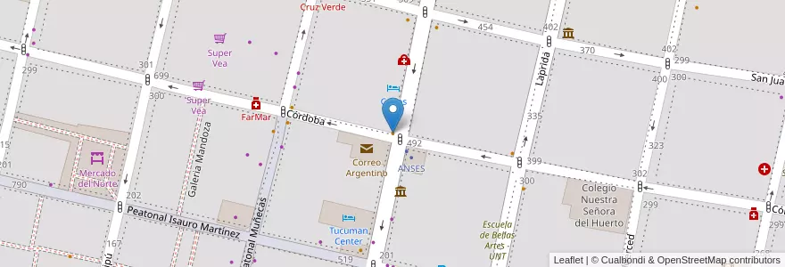 Mapa de ubicacion de Il Postino en Argentinien, Tucumán, San Miguel De Tucumán, Departamento Capital, San Miguel De Tucumán.