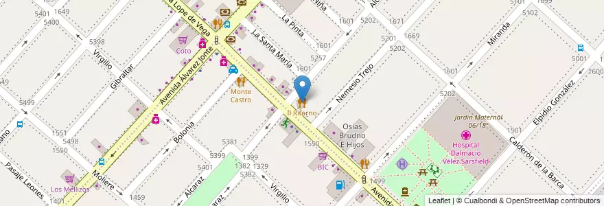 Mapa de ubicacion de Il Ritorno, Monte Castro en Argentine, Ciudad Autónoma De Buenos Aires, Buenos Aires, Comuna 10.