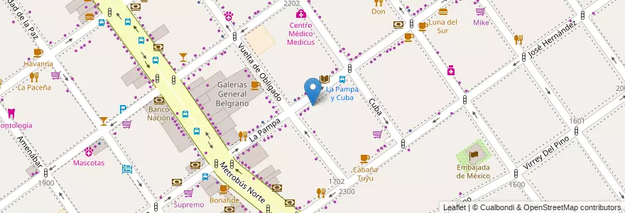 Mapa de ubicacion de Il Vecchio, Belgrano en アルゼンチン, Ciudad Autónoma De Buenos Aires, ブエノスアイレス, Comuna 13.