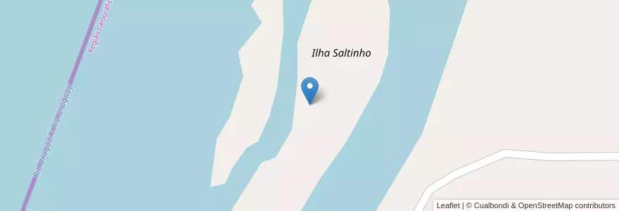 Mapa de ubicacion de Ilha Saltinho en Brasil, Región Sur, Río Grande Del Sur, Região Geográfica Intermediária De Ijui, Região Geográfica Imediata De Santa Rosa, Novo Machado.