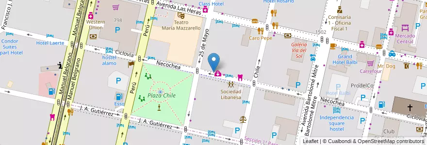 Mapa de ubicacion de Imagen Diagnostica en アルゼンチン, チリ, メンドーサ州, Departamento Capital, Ciudad De Mendoza.