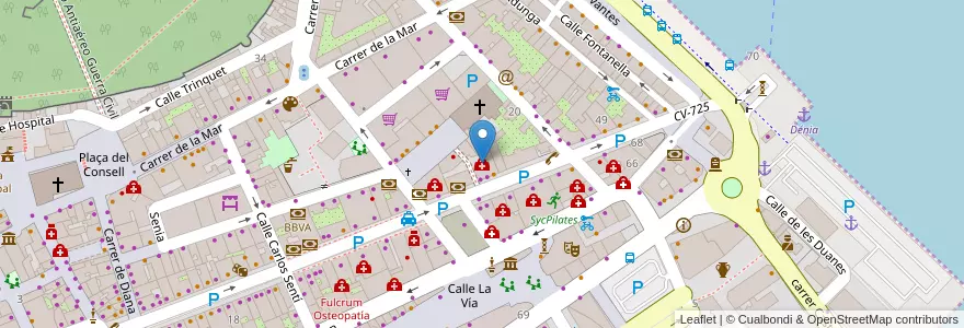 Mapa de ubicacion de IMDR Psicólogo en Spain, Valencian Community, Alacant / Alicante, La Marina Alta, Dénia.