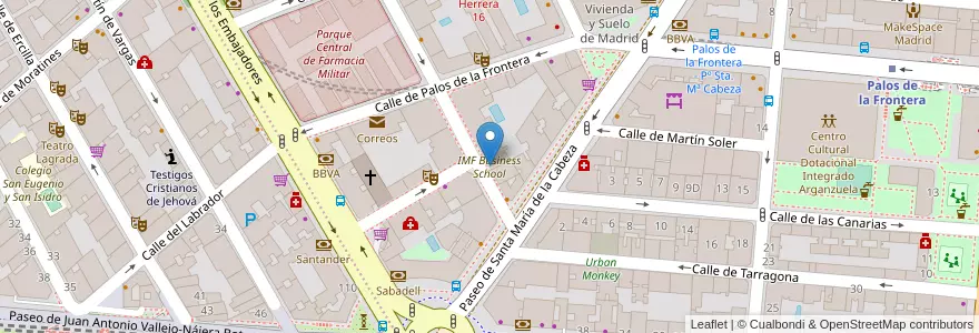 Mapa de ubicacion de IMF Business School en España, Comunidad De Madrid, Comunidad De Madrid, Área Metropolitana De Madrid Y Corredor Del Henares, Madrid.