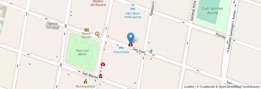 Mapa de ubicacion de IMI en Argentina, Chile, San Juan, San José De Jáchal.