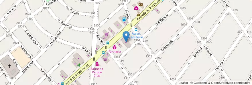 Mapa de ubicacion de Imolautos, Parque Chas en アルゼンチン, Ciudad Autónoma De Buenos Aires, ブエノスアイレス, Comuna 15.