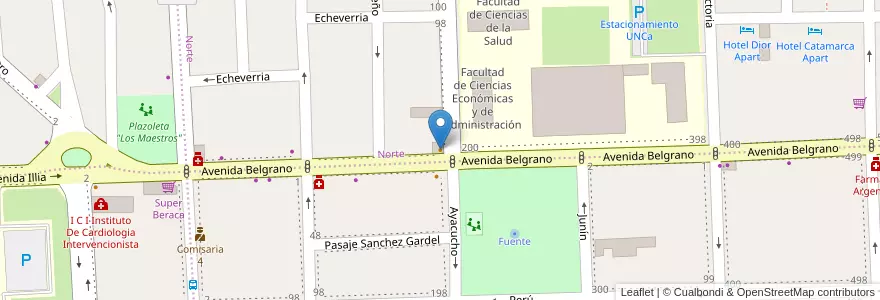 Mapa de ubicacion de IMOS en Argentinien, Catamarca, Departamento Capital, Municipio De San Fernando Del Valle De Catamarca, San Fernando Del Valle De Catamarca.