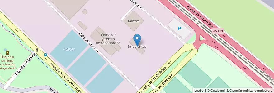 Mapa de ubicacion de Impelentes, Palermo en アルゼンチン, Ciudad Autónoma De Buenos Aires, ブエノスアイレス, Comuna 14.