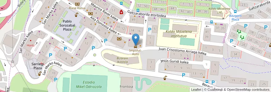 Mapa de ubicacion de Impolut-Auto en إسبانيا, إقليم الباسك, غيبوثكوا, Donostialdea, Errenteria.