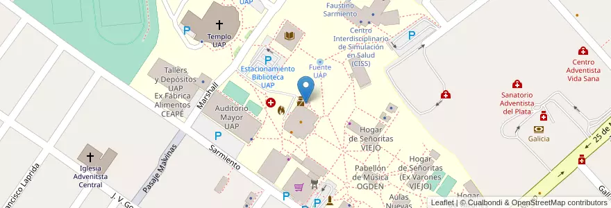 Mapa de ubicacion de Imprenta - Fotocopiadora en 아르헨티나, 엔트레리오스주, Departamento Diamante, Libertador San Martín, Distrito Palmar.