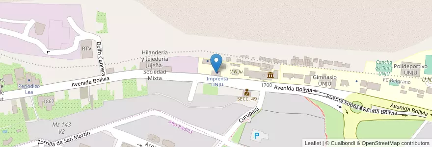 Mapa de ubicacion de Imprenta UNJU en Аргентина, Жужуй, Departamento Doctor Manuel Belgrano, Municipio De San Salvador De Jujuy.