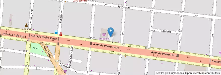 Mapa de ubicacion de Impulso Avenida Ferre en アルゼンチン, コリエンテス州, Departamento Capital, Corrientes, Corrientes.