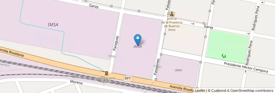 Mapa de ubicacion de IMSA en Arjantin, Buenos Aires, Partido De Merlo, Merlo.