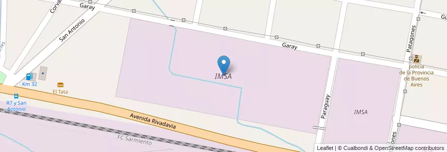 Mapa de ubicacion de IMSA en Argentinien, Provinz Buenos Aires, Partido De Merlo, Merlo.