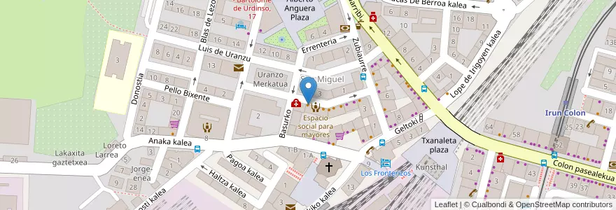 Mapa de ubicacion de Indartu taberna en Испания, Страна Басков, Гипускоа, Бахо-Бидасоа, Irun.