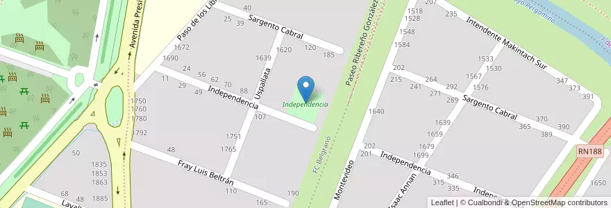 Mapa de ubicacion de Independencia en Argentina, Buenos Aires, Partido De Pergamino.