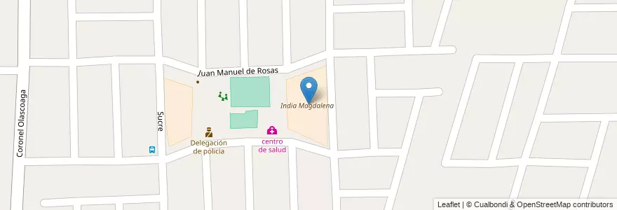 Mapa de ubicacion de India Magdalena en 阿根廷, 智利, Mendoza, Departamento Las Heras, Distrito El Resguardo.