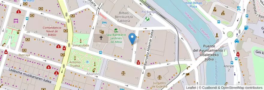 Mapa de ubicacion de Indian en España, Euskadi, Bizkaia, Bilboaldea, Bilbao.