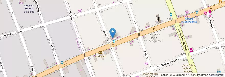 Mapa de ubicacion de Induplack, Flores en アルゼンチン, Ciudad Autónoma De Buenos Aires, Comuna 7, ブエノスアイレス.
