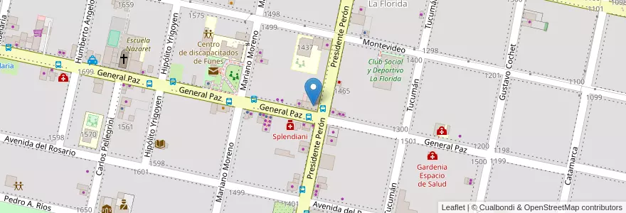 Mapa de ubicacion de Indurrit en الأرجنتين, سانتا في, Departamento Rosario, Municipio De Funes, Funes.