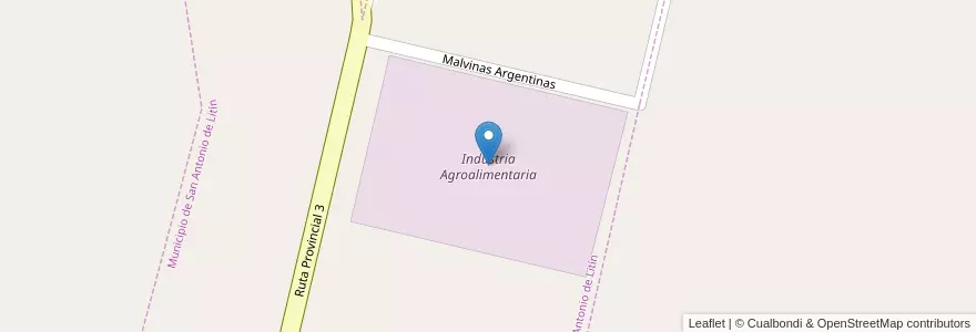 Mapa de ubicacion de Industria Agroalimentaria en آرژانتین, Córdoba, Departamento Unión, Pedanía Litín, Municipio De San Antonio De Litín.
