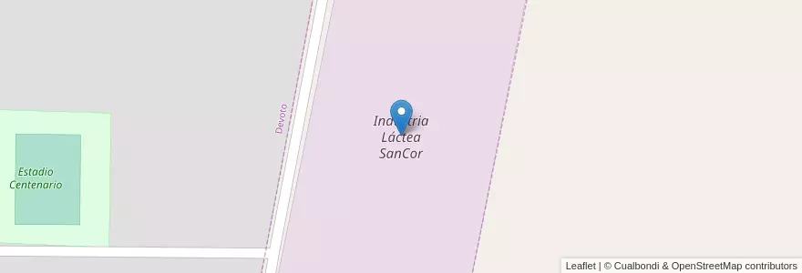 Mapa de ubicacion de Industria Láctea SanCor en Argentine, Córdoba, Departamento San Justo, Pedanía Juárez Celman.