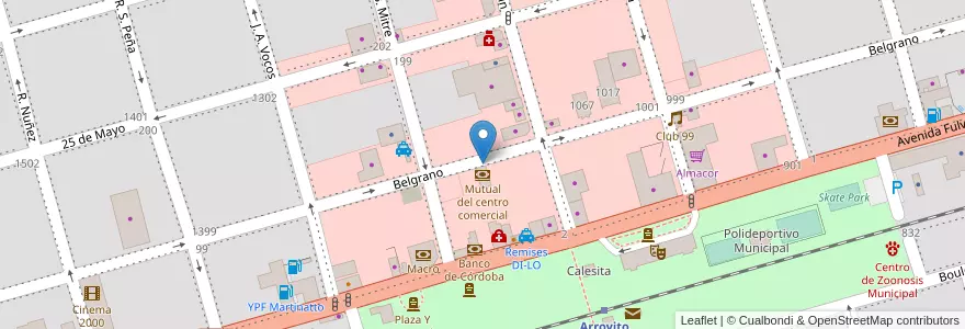 Mapa de ubicacion de Inedity en Arjantin, Córdoba, Departamento San Justo, Municipio Arroyito, Pedanía Arroyito, Arroyito.