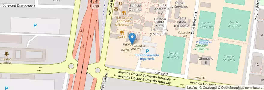 Mapa de ubicacion de INENCO en 아르헨티나, Salta, Capital, Municipio De Salta, Salta.
