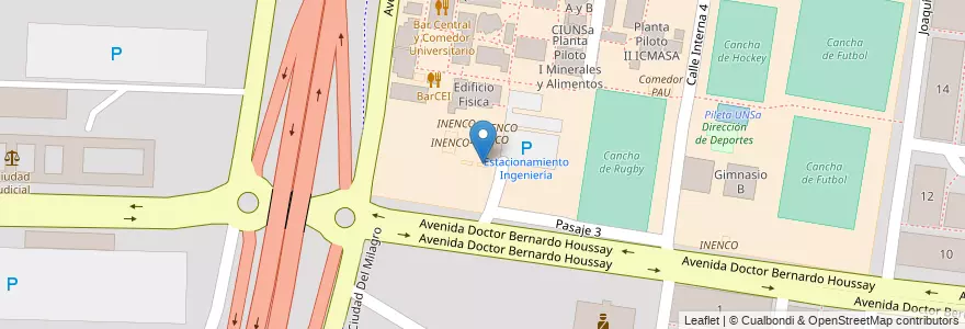Mapa de ubicacion de INENCO en 아르헨티나, Salta, Capital, Municipio De Salta, Salta.