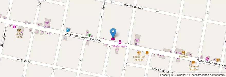 Mapa de ubicacion de Inesia Rehabilitación en 阿根廷, 布宜诺斯艾利斯省, Partido De Morón, Castelar.