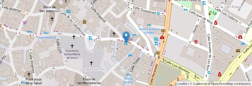 Mapa de ubicacion de información tourística en Spain, Andalusia, Sevilla, Seville.