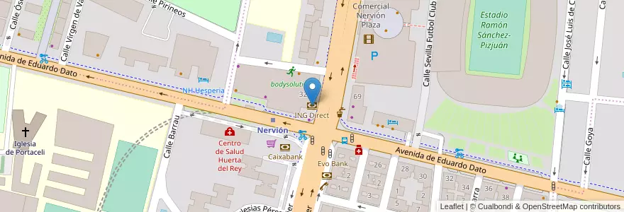 Mapa de ubicacion de ING Direct en Espagne, Andalousie, Séville, Séville.