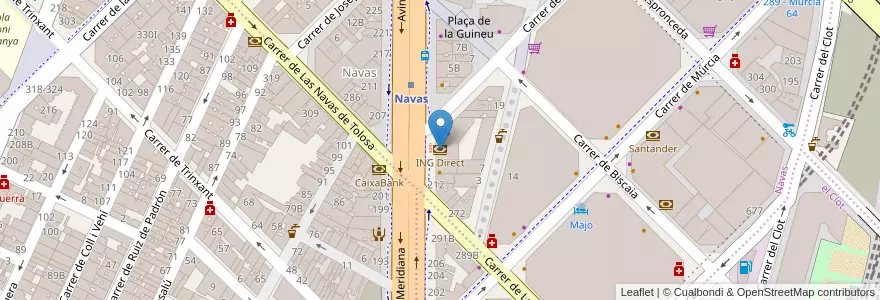 Mapa de ubicacion de ING Direct en Испания, Каталония, Барселона, Барселонес, Барселона.