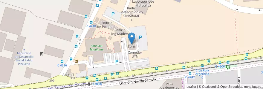Mapa de ubicacion de Ing. Soro en Аргентина, Кордова, Departamento Capital, Pedanía Capital, Córdoba, Municipio De Córdoba.