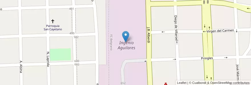 Mapa de ubicacion de Ingenio Aguilares en アルゼンチン, トゥクマン州, Departamento Río Chico, Aguilares, Municipio De Aguilares.