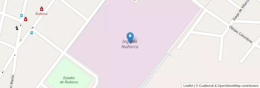 Mapa de ubicacion de Ingenio Nuñorco en アルゼンチン, トゥクマン州, Departamento Monteros, Municipio De Monteros, Monteros.