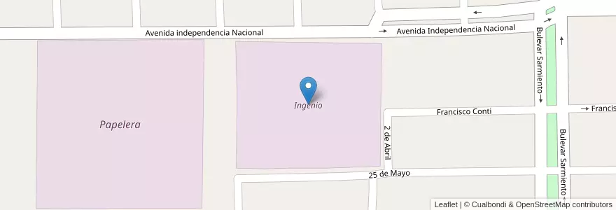 Mapa de ubicacion de Ingenio en アルゼンチン, サンタフェ州, Departamento General Obligado, Municipio De Villa Ocampo.