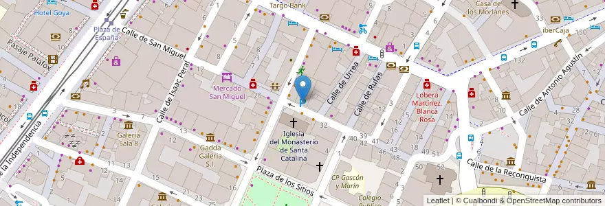 Mapa de ubicacion de Ingresso Hotel Vincci en 西班牙, Aragón, 萨拉戈萨, Zaragoza, 萨拉戈萨.