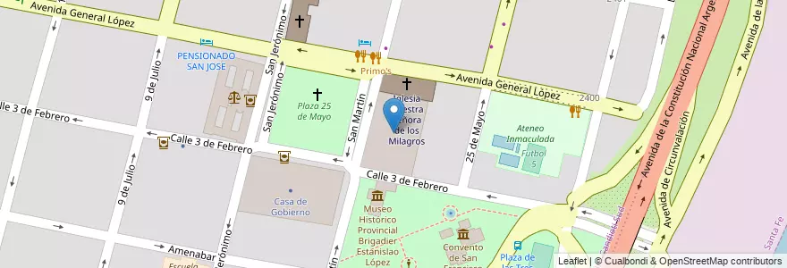 Mapa de ubicacion de Inmaculada Concepción en Argentinien, Santa Fe, Departamento La Capital, Santa Fe Capital, Santa Fe.