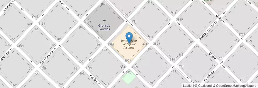 Mapa de ubicacion de Inmaculada Concepción Institute en Argentinië, Buenos Aires, Partido De General Pueyrredón, Mar Del Plata.