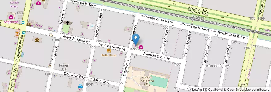 Mapa de ubicacion de Inmobiliaria Mateos en Аргентина, Санта-Фе, Departamento Rosario, Municipio De Funes, Funes.