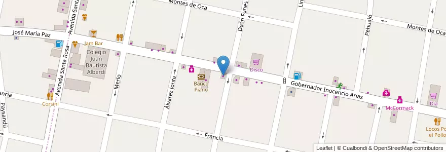 Mapa de ubicacion de Inocencio en الأرجنتين, بوينس آيرس, Partido De Morón, Castelar.