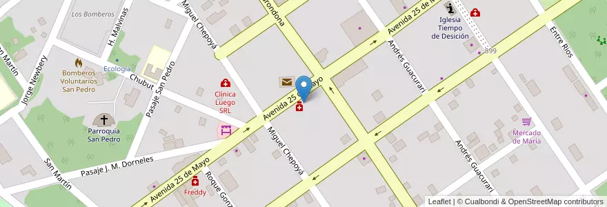 Mapa de ubicacion de Inos Café en Arjantin, Misiones, Departamento San Pedro, Municipio De San Pedro, San Pedro.