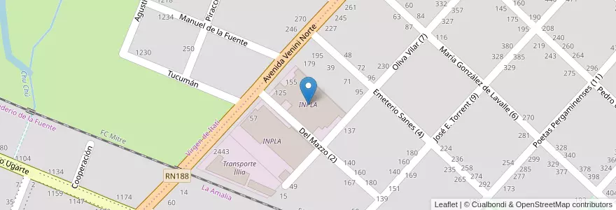 Mapa de ubicacion de INPLA en Arjantin, Buenos Aires, Partido De Pergamino.