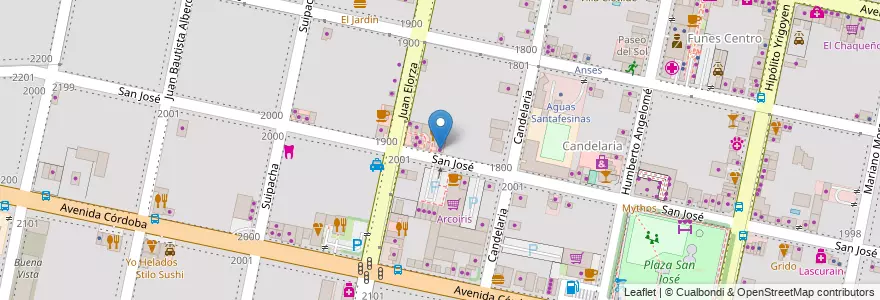 Mapa de ubicacion de Inshalá en الأرجنتين, سانتا في, Departamento Rosario, Municipio De Funes, Funes.